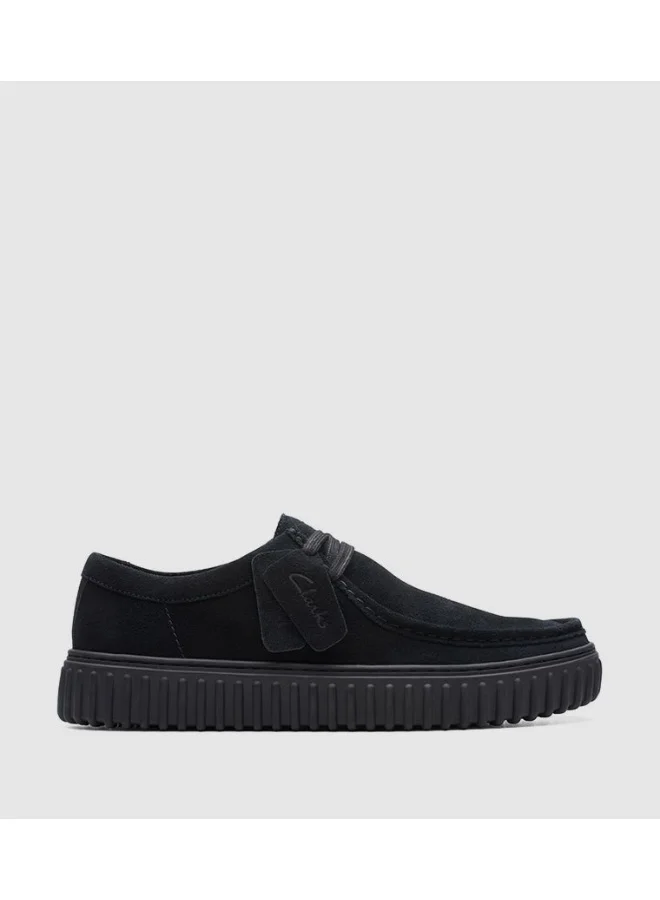 clarks Torhill Lo Black Suede Casual Slip-Ons