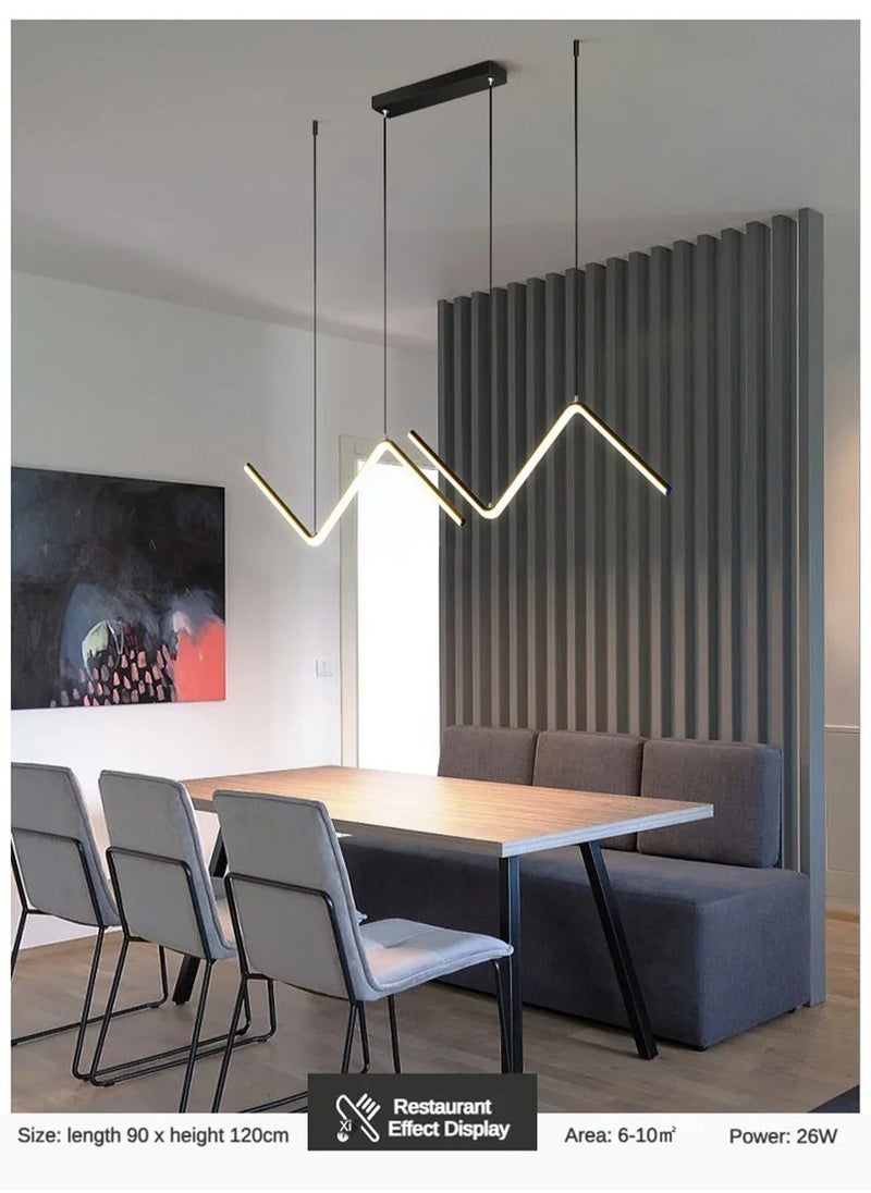 LOOPITYS - 90CM - Three color temperature - Modern luxury - Restaurant pendant light, bedroom pendant light, 120cm height adjustable,chandelier - Image 1