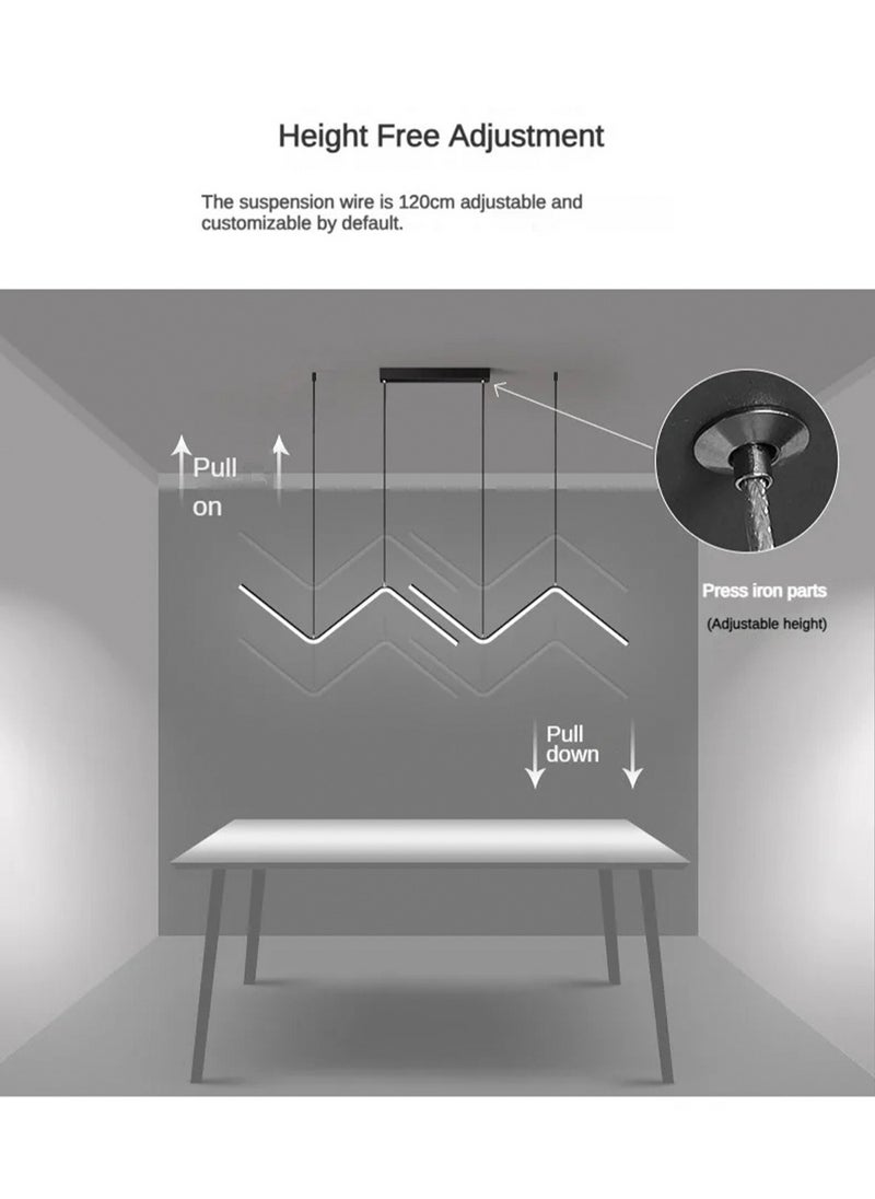 LOOPITYS - 90CM - Three color temperature - Modern luxury - Restaurant pendant light, bedroom pendant light, 120cm height adjustable,chandelier - Image 1