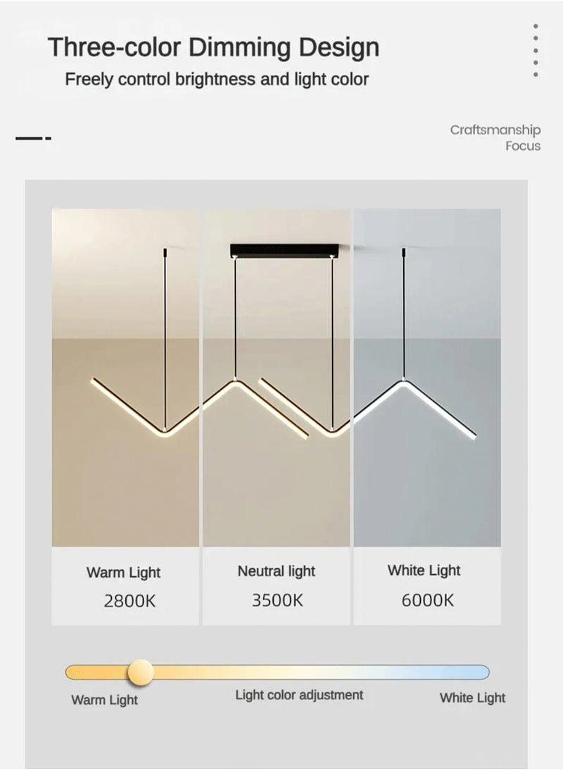 LOOPITYS - 90CM - Three color temperature - Modern luxury - Restaurant pendant light, bedroom pendant light, 120cm height adjustable,chandelier - Image 1
