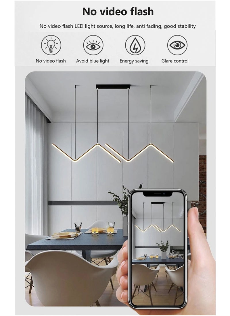 LOOPITYS - 90CM - Three color temperature - Modern luxury - Restaurant pendant light, bedroom pendant light, 120cm height adjustable,chandelier - Image 1