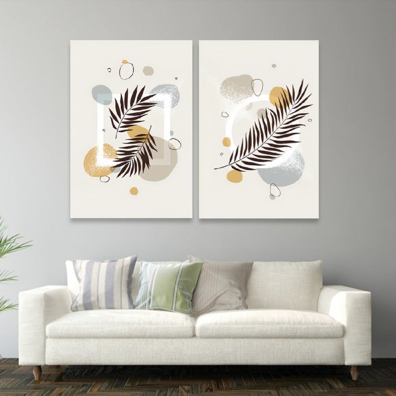 Marktna A double canvas painting with a modern design, total size 100 x 70 cm - Image 1