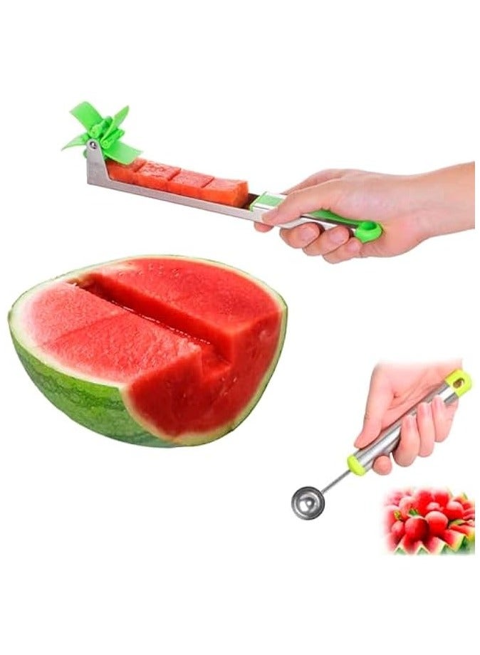 erorex Watermelon Slicer Cutter - Stainless Steel Knife Corer Fruit Vegetable Tools Kitchen Gadgets with Melon Baller Scoop Extra - Image 1