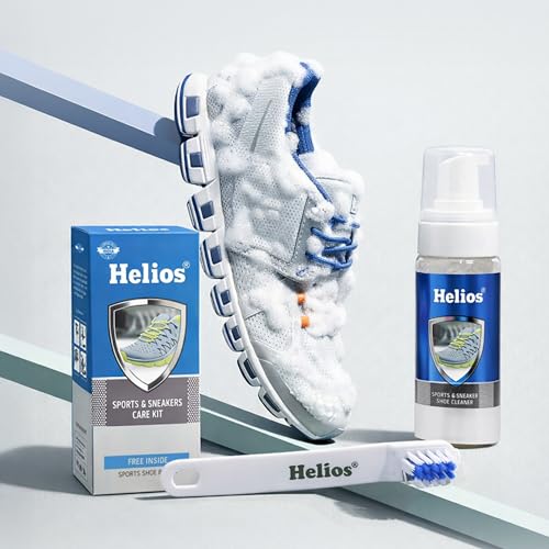 Helios Sneaker Cleaning Kit with Brush | Sports Shoe Cleaner Foam | Easy Foam Cleaner for White Shoes, Sneakers & Casual Footwear | Dirt & Stain Remover - Image 2
