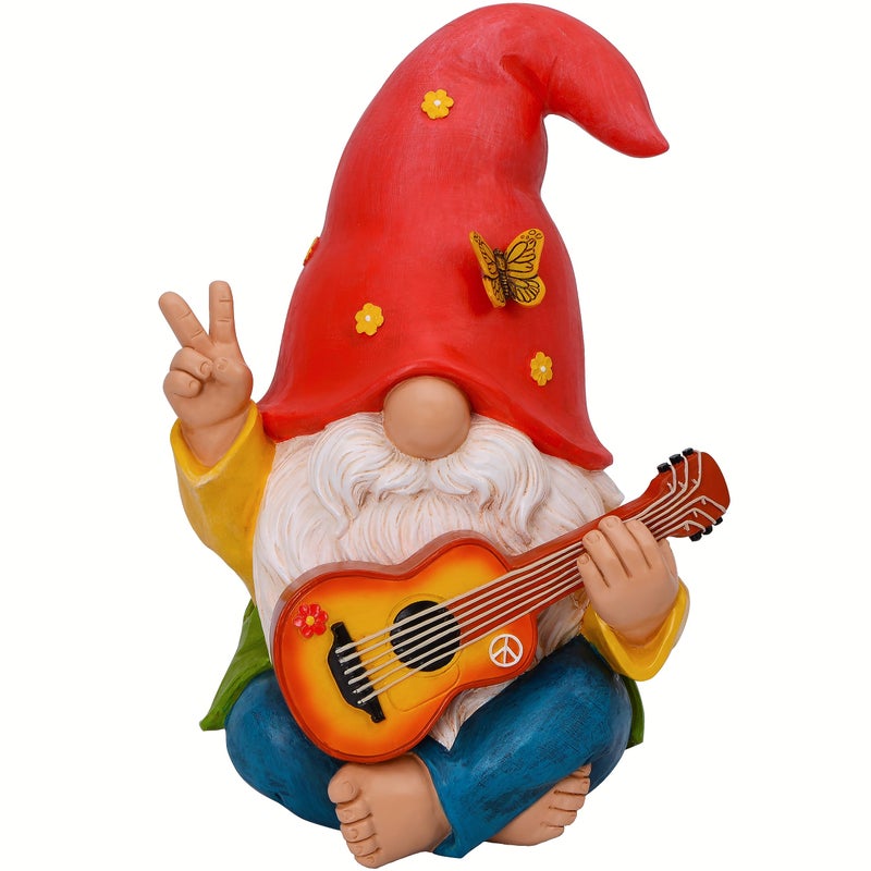 Mood Lab Garden Gnome  Funny Hippie Gnome Figurine  925 Inch Tall Lawn Statue  for Outdoor or House Decor