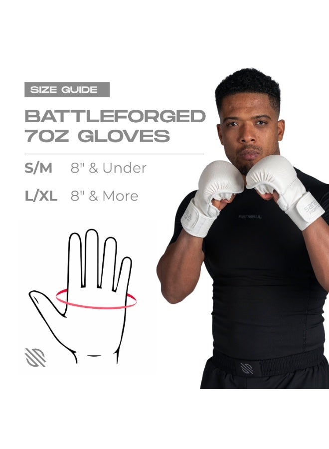 Sanabul  Battle Forged 7 OZ MMA Gloves White - Image 4