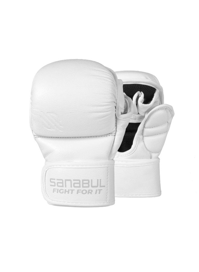 Sanabul  Battle Forged 7 OZ MMA Gloves White - Image 2