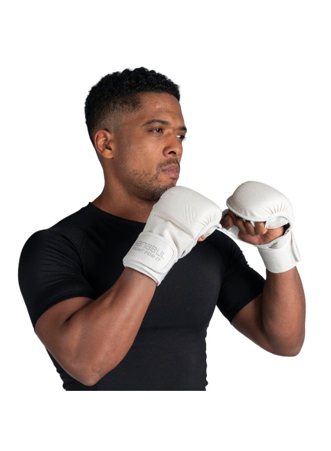 Sanabul  Battle Forged 7 OZ MMA Gloves White - Image 1