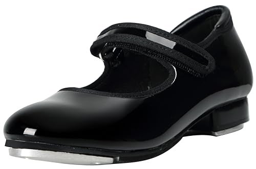 Linodes Patent Easy Strap Tap Shoe for Girls and Boys (Toddler/Little Kid/Big Kid)-Black-9M-Toddler - Image 1