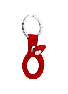 Generic Suitable For Apple Airtag Protective Cover For Apple Positioning Anti-loss Device Airtag Leather Hanging Buckle Anti-loss Protective Cover-Color:Red-Applicable Models:Airtag  - Image 1
