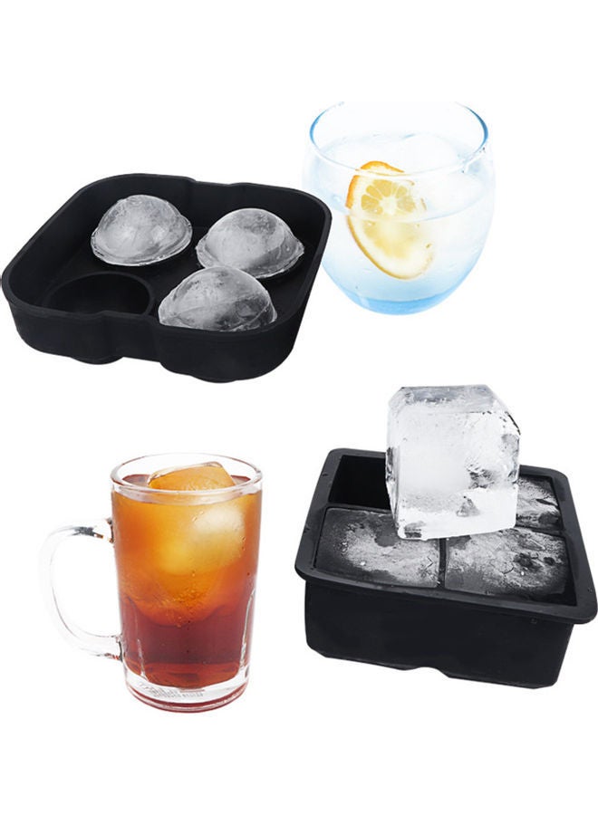 NIBEMINENT 2-Piece 4 Grids Ice Cube Trays Multicolour 10cm - Image 1