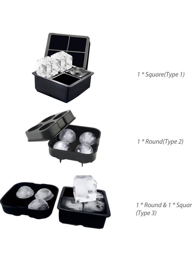 NIBEMINENT 2-Piece 4 Grids Ice Cube Trays Multicolour 10cm - Image 4