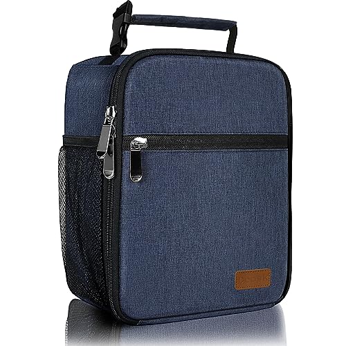 Deosk Lunch Bag Reusable Small Lunch Box for Men Insulated Portable Lunchbox for adults & Kid Suitable for School Work Picnic (Navy Blue) - Image 1