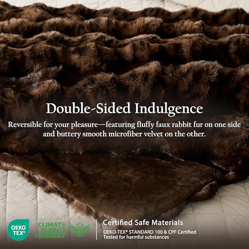 WDCOZY Cheetah Leopard Print Bubble Throw Blanket Luxury Faux Rabbit Fur Mink Plush Throw for Couch Sofa and Bed Soft Fluffy Fuzzy Cozy Blanket for Women 50x60 inches Chocolate Brown 950 GSM - Image 3