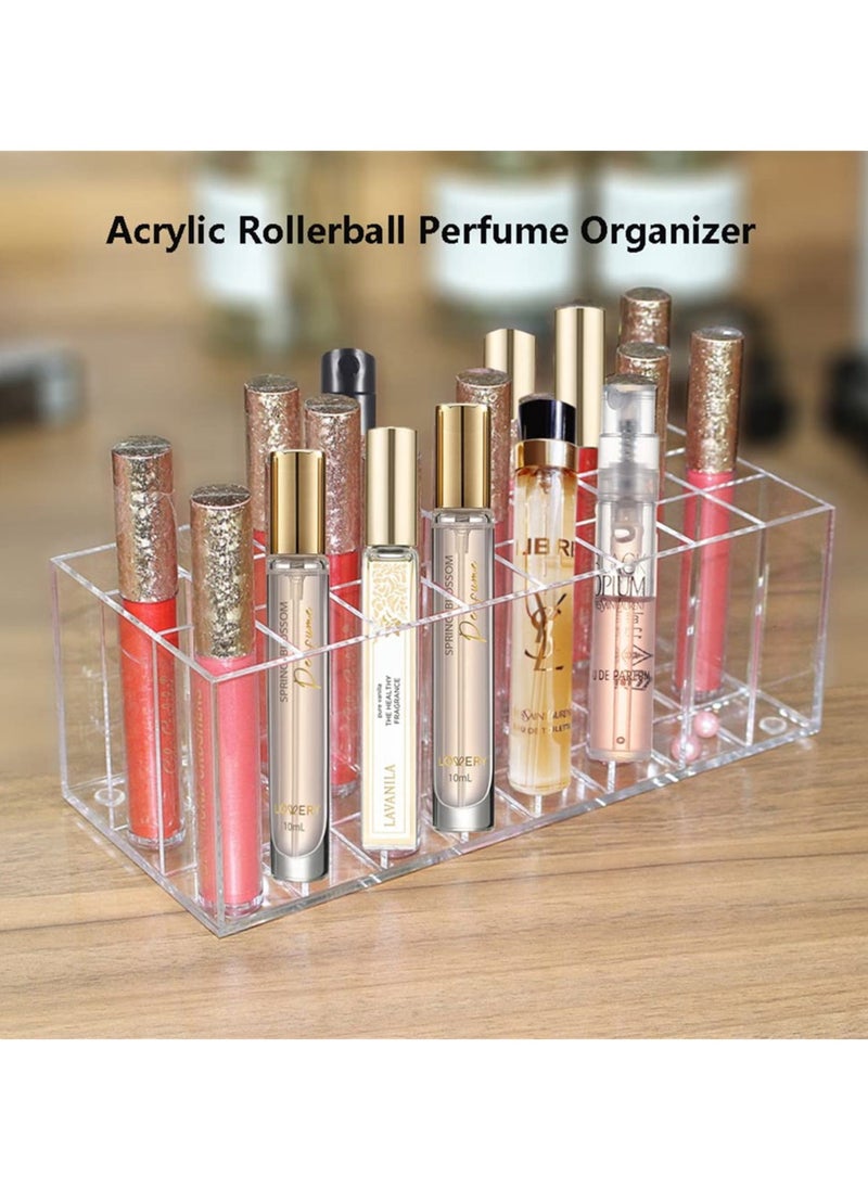 SYOSI Acrylic Lipstick Organizer and Makeup Brushes Holder, 24 Space Clear Lip Gloss Storage Container, Versatile Cosmetic Caddy for Organization  - Image 2