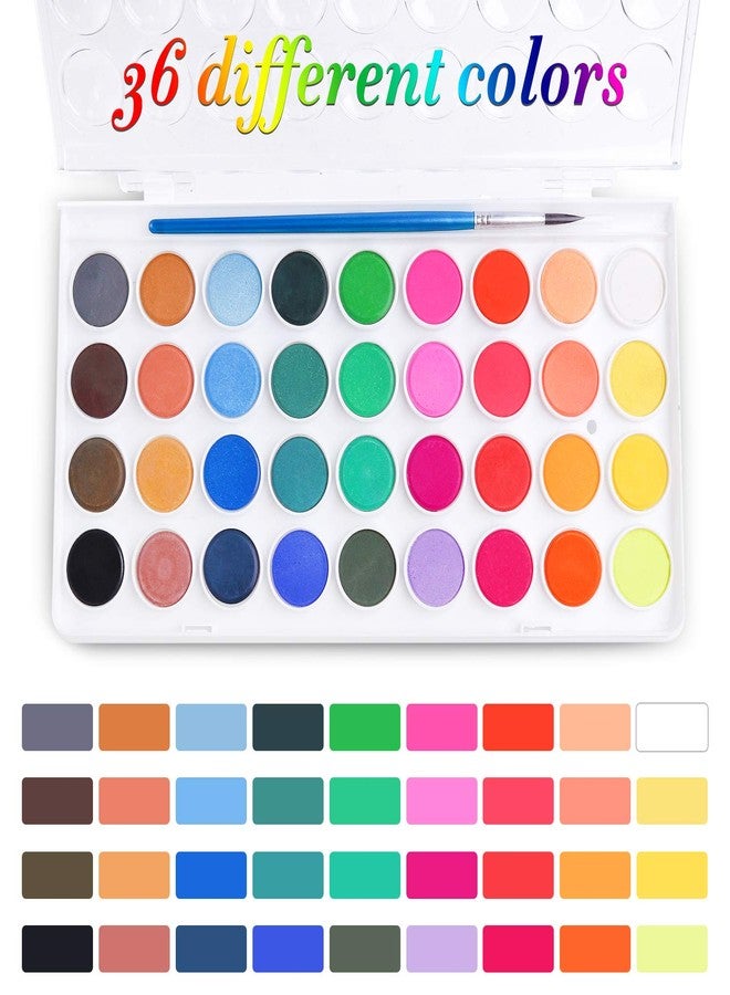 AROIC Watercolor Paint Set, 36-Color Watercolor Paint with 10 Brushes, Non-Toxic Washable Watercolors for Kids & Adults, Art Supplies for Painting, Drawing, DIY Crafts, School, Classroom, Artist Use - Image 2