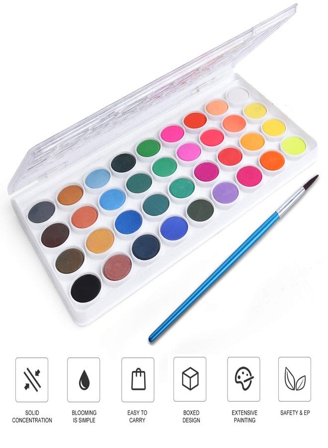 AROIC Watercolor Paint Set, 36-Color Watercolor Paint with 10 Brushes, Non-Toxic Washable Watercolors for Kids & Adults, Art Supplies for Painting, Drawing, DIY Crafts, School, Classroom, Artist Use - Image 5