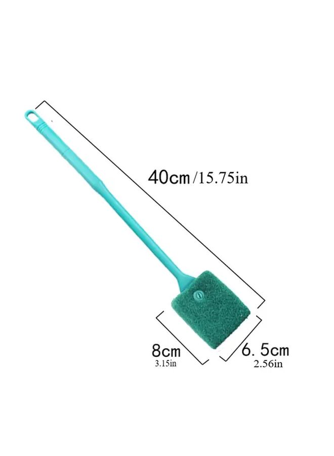 Long Blue Double Sided Algae Scraper Brush for Aquarium Glass Acrylic Tank Cleaning Tool - Image 2
