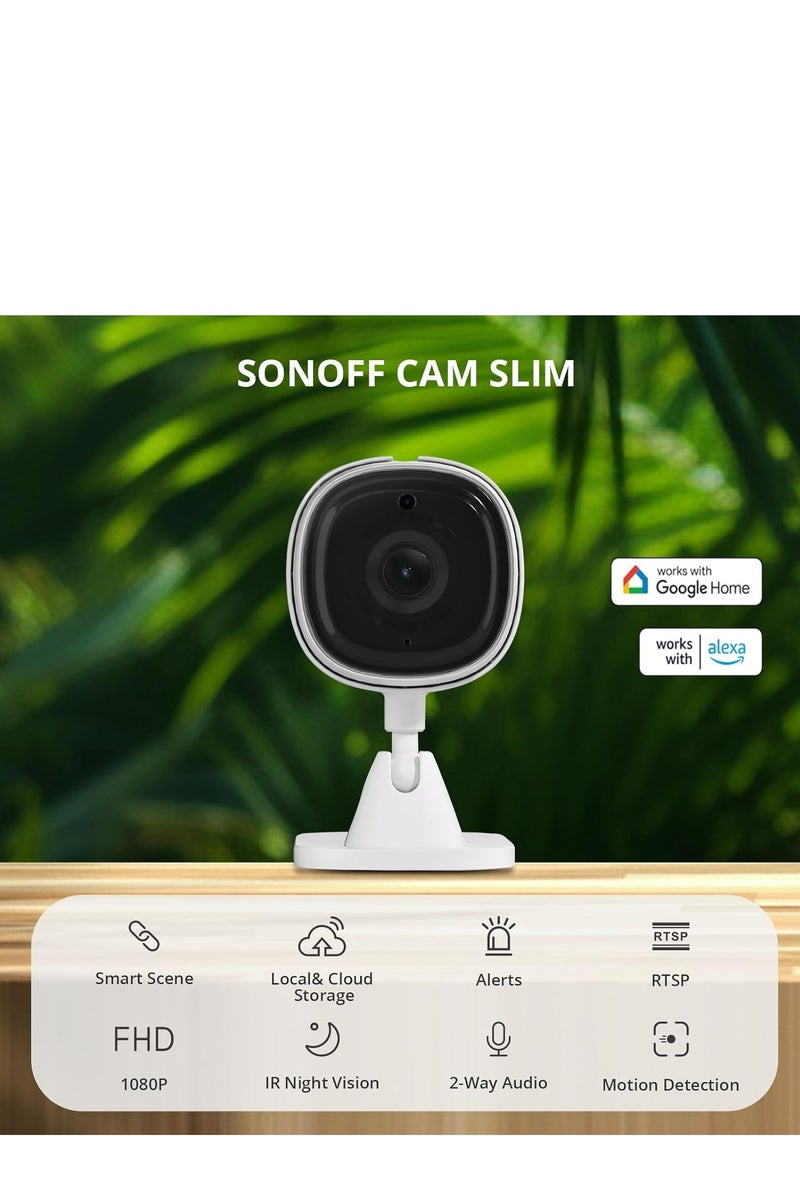 سونوف كاميرا مراقبة داخلية من SONOFF، CAM Slim بدقة 1080P، كاميرا واي فاي IP، أمان منزلي، مراقبة للأطفال مزودة بكاميرا، كشف الحركة، رؤية ليلية، نظام صوتي باتجاهين، متوافقة مع أليكسا وجوجل هوم. - Image 2