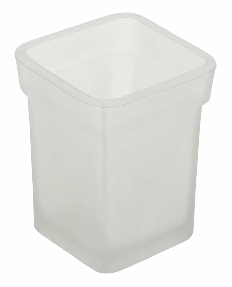 JAGGER JAG260 Decent Glass Frosted Glass Toothbrush Holder Replacement Glass for Bathroom/Wash Basin, Simply Place Where Want, No Need to Screw/Fitting (1, Transparent Frosted Glass [ Square ]) - Image 1