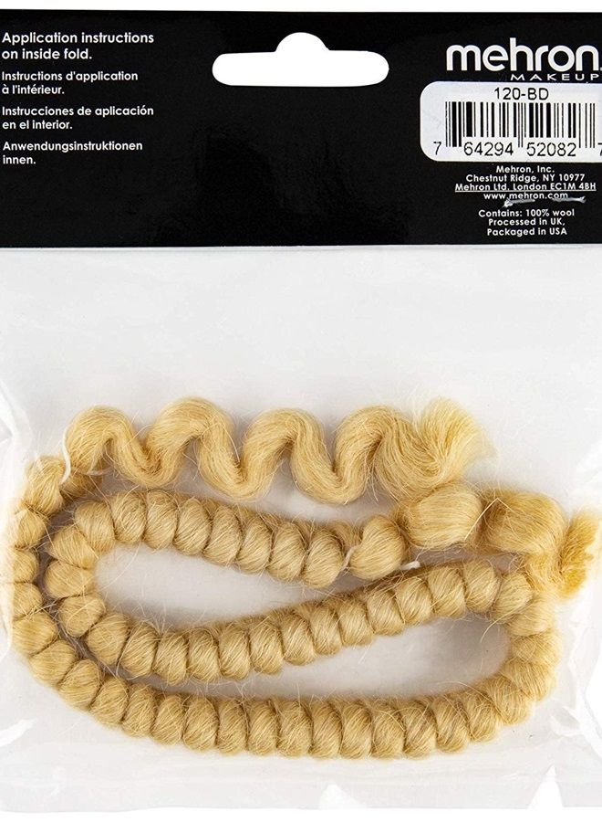 mehron Makeup Crepe Hair 12-inch Braid (Blond) - Image 4