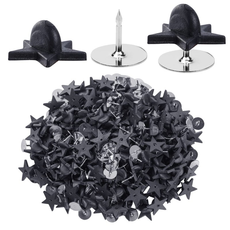 200pcs Black Rubber Pin Backs with 200pcs Blank Pins Star Shape Butterfly Clutch Tie Tacks Backings Pin Holder Keepers for Lapel Pins DIY Accessory