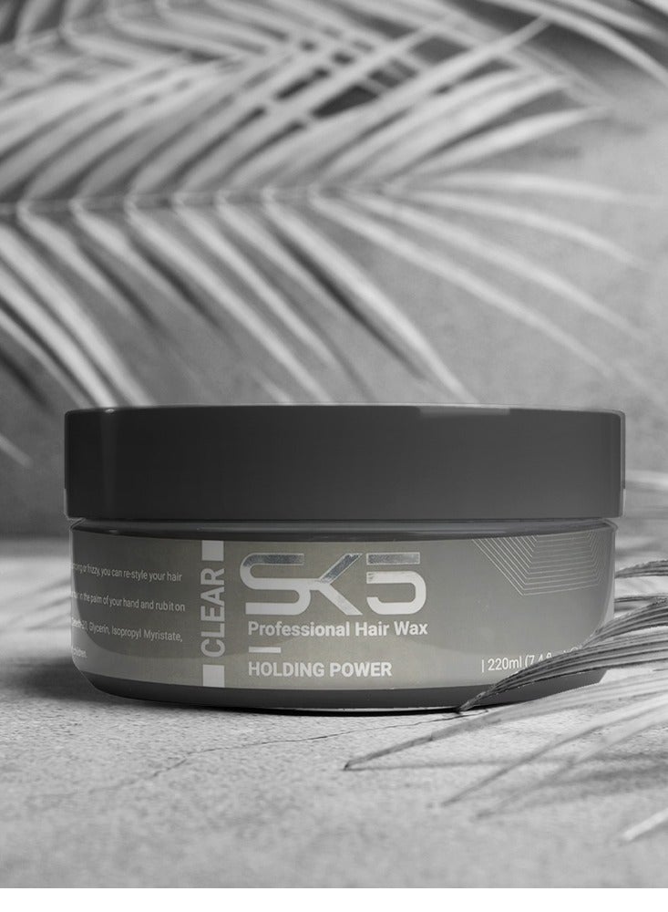 SK5 SK5 Professional Clear Styling Wax - Ultimate Hair Holding Power 220ml - Image 2