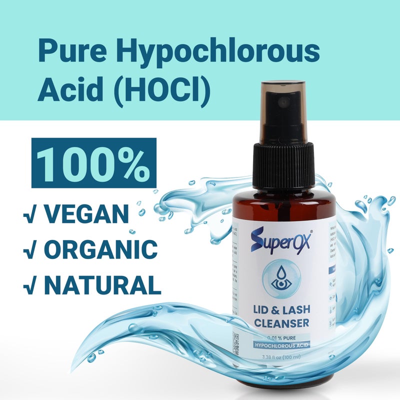 Superox Hypochlorous Acid Spray For Face - Natural Eyelid Cleanser - Safe for All Skin Types - Pure & Gentle Hypochlorous Acid Spray, 100 ml (3.38 oz) - Image 4
