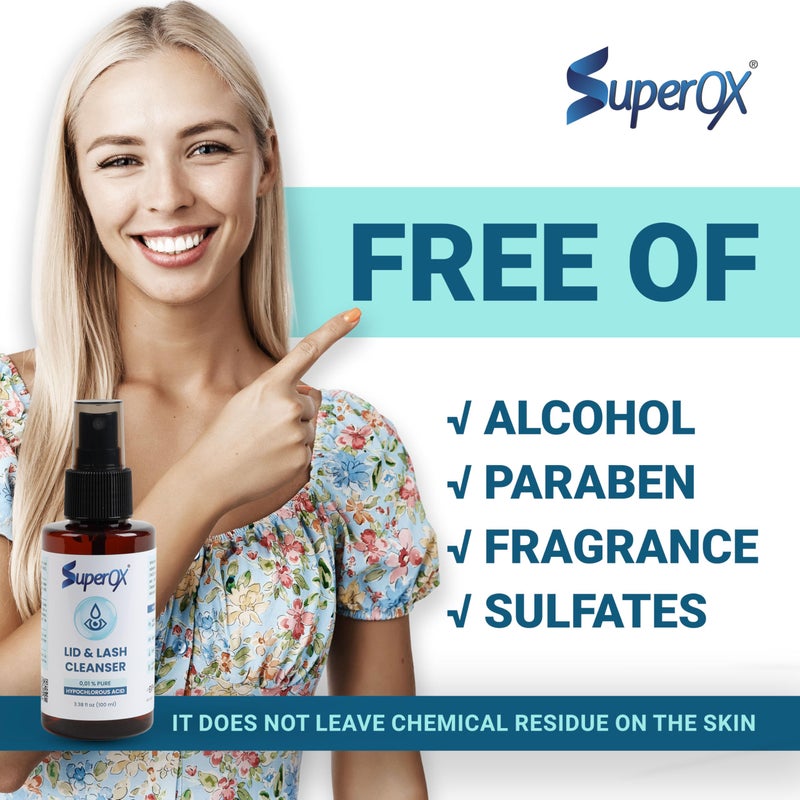 Superox Hypochlorous Acid Spray For Face - Natural Eyelid Cleanser - Safe for All Skin Types - Pure & Gentle Hypochlorous Acid Spray, 100 ml (3.38 oz) - Image 5