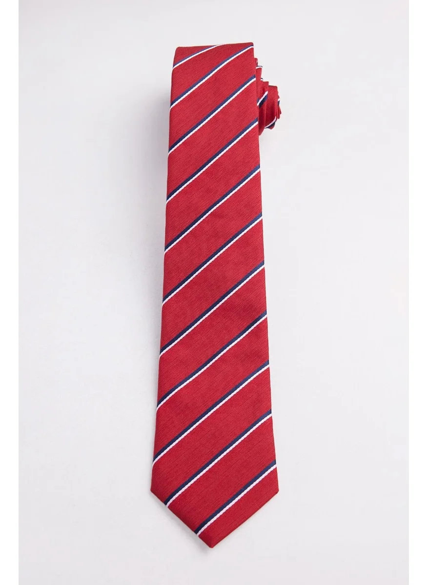 Tudors Classic Patterned Red Tie with Pocket Handkerchief