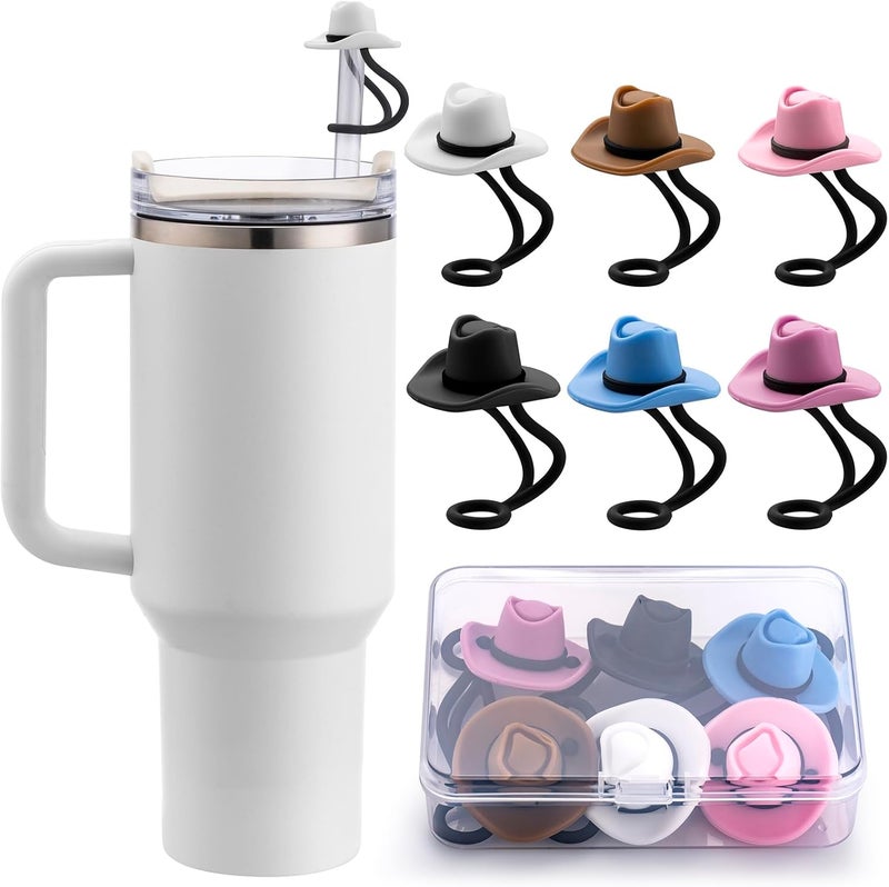 NancyL Straw Cover Cap for Stanley Cup 30 40 oz, Silicone Straw Toppers Cowboy Hat, Tumbler Cup Accessories for 10mm 0.4in Straws Cute Gifts Ornaments for Women - Image 1