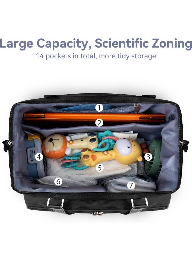 Pripher Diaper Bag Tote, Mommy Bag for Hospital, Diaper Bag Backpack, Large Capacity Hospital Bags for Labor and Delivery - Image 3