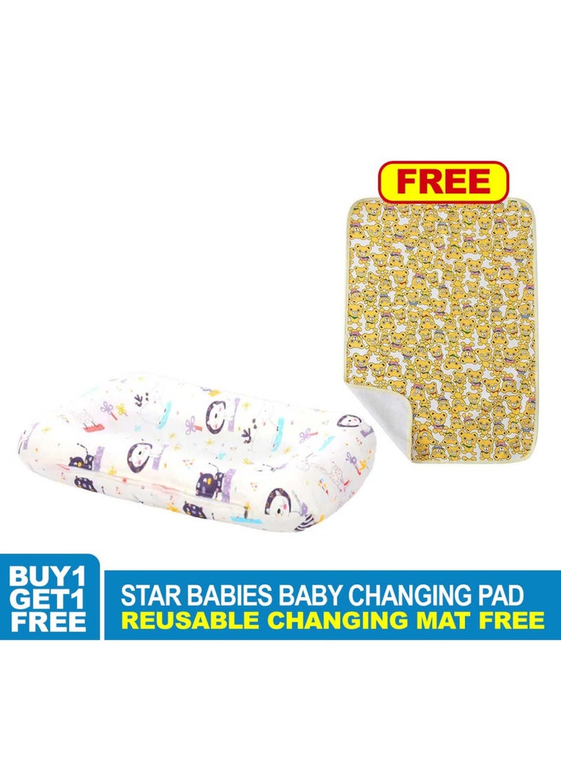 STAR BABiES - Changing Pad - Printed Zebra Design With Free Reusable Changing Mat Buy 1 Get 1 - Image 1
