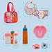Linkyloop Baby Doll Accessories Magic Bottle Set 11 Pieces Doll Feeding Pretend Playset with Disappearing Milk Juice Bottles Pacifiers Bowl Diaper and Bib Doll Bottle Toys set Gift for Kids Girls Ages 3 - Image 4