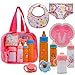 Linkyloop Baby Doll Accessories Magic Bottle Set 11 Pieces Doll Feeding Pretend Playset with Disappearing Milk Juice Bottles Pacifiers Bowl Diaper and Bib Doll Bottle Toys set Gift for Kids Girls Ages 3 - Image 2