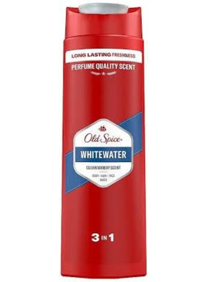 أولد سبايس غسول الجسم والشعر والوجه وايت ووتر من أولد سبايس 3 في 1 - 400 مل