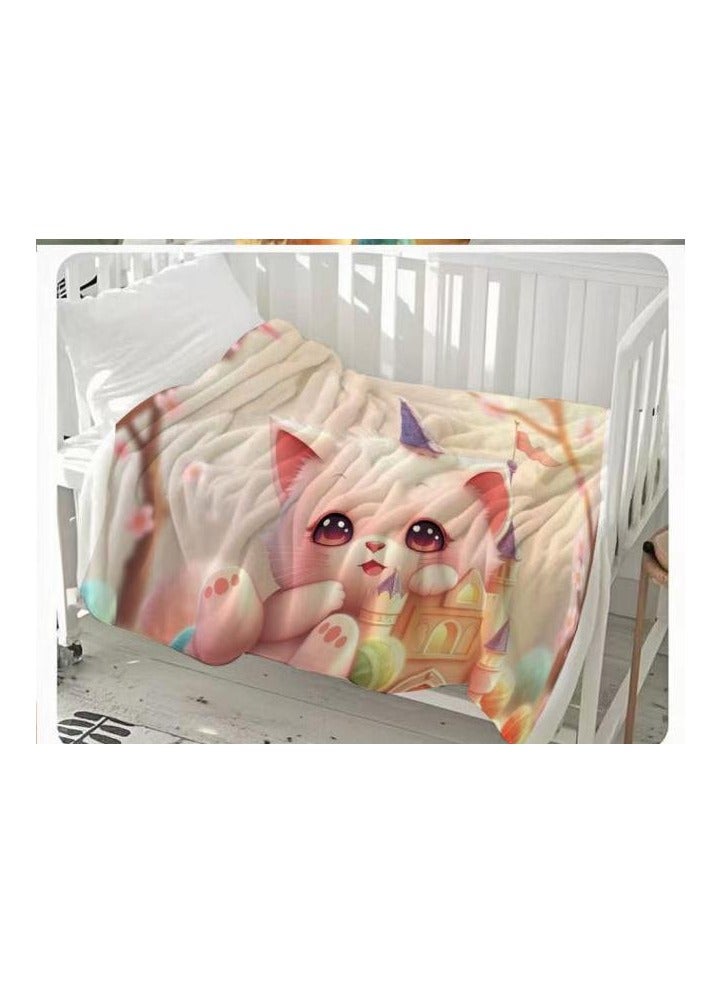 عام بطانية رقيقة من الفانيلا الكرتونية للأطفال والرضع (دافئة ومريحة، ومناسبة للنوم والألعاب) 70 سم * 100 سم - 906 - Image 2