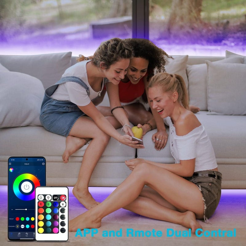 dalattin Led Lights for Bedroom 130ft(2 Rolls of 65.6ft), Led Lighting with Remote&App Control, Color Changing Led Lights for Room, RGB Led Strip Lights Music Sync, Home Decor, 24V Power Supply - Image 3