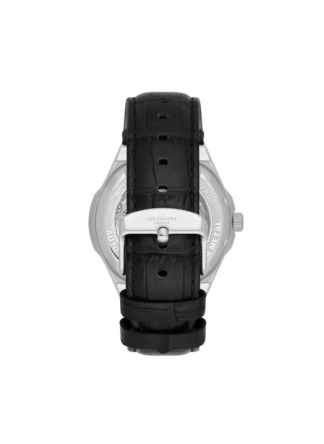 Lee Cooper Lee Cooper Men's Watch, Automatic  Display and Leather Strap - LC08050.351, Black  - Image 3