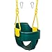 Squirrel Products Premium High Back Full Bucket Toddler Swing Seat with Finger Grip Plastic Coated Chains and Carabiners for Easy Install  Green  Squirrel Products - Image 4