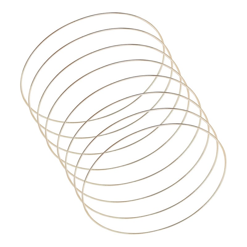 SUNTQ Macrame Hoops Ring for Dream Catcher Metal Crafts Round Brass Plated (Gold,Pack of 8) (10inch, Gold) - Image 1