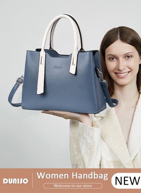 Women's Elegant Tote Bag Handbags with Large Capacity Faux Leather Shoulder Bag Ladies Fashion Designer Satchel Crossbody Bag with Detachable Strap for Ladies