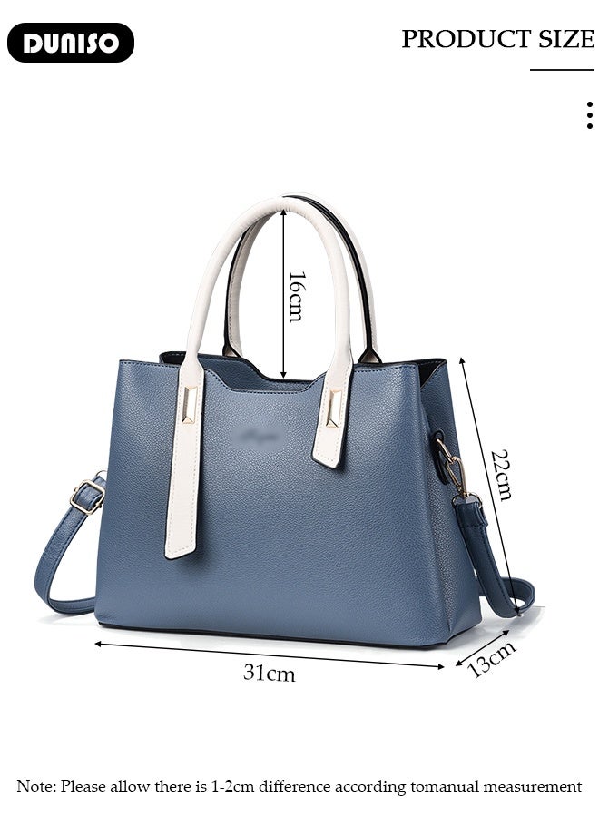 DUNISO Women's Elegant Tote Bag Handbags with Large Capacity Faux Leather Shoulder Bag Ladies Fashion Designer Satchel Crossbody Bag with Detachable Strap for Ladies  - Image 2