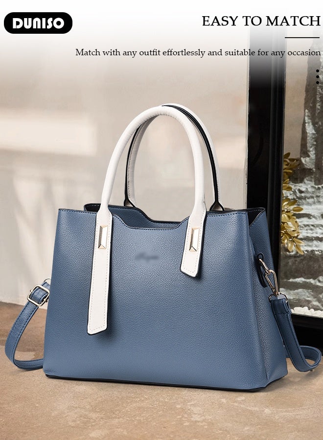 DUNISO Women's Elegant Tote Bag Handbags with Large Capacity Faux Leather Shoulder Bag Ladies Fashion Designer Satchel Crossbody Bag with Detachable Strap for Ladies  - Image 5