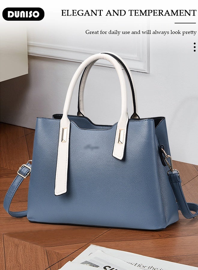 DUNISO Women's Elegant Tote Bag Handbags with Large Capacity Faux Leather Shoulder Bag Ladies Fashion Designer Satchel Crossbody Bag with Detachable Strap for Ladies  - Image 4