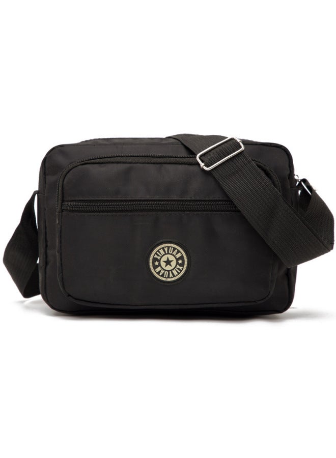 Shoulder Messenger Bag Floral Cloth Women's Backpack OxFord Cloth Casual Fashion Sports Women's Bag Five Zipper Large-Color:Medium Blue Ink Flower - Image 4