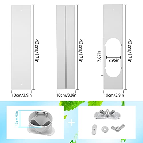 GOZFLVT Portable AC Window Vent Kit with 5inch Hose 6pcs Window Seal Kit for Portable Air Conditioner, Adjustable Sliding Window Kit Plate for AC Unit AC Window Seal Suitable for 5”/13 CM - Image 2