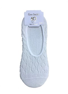 Goo Socks 12 Pairs of White Color Mesh Flat Footwear Socks 