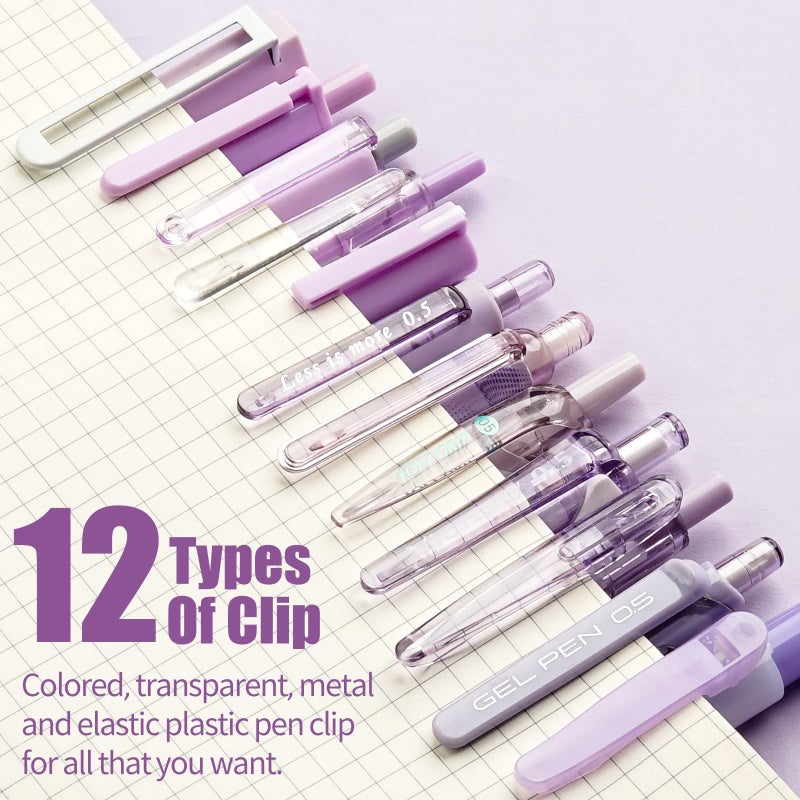 Four Candies Lavender Series Gel Pens, Black & Purple Ink Writing Pens with 0.5 mm Smooth Fine Point, School Office Stationery Supplies Desk Accessories Stocking Stuffers Gifts for Women, Set of 12 - Image 5
