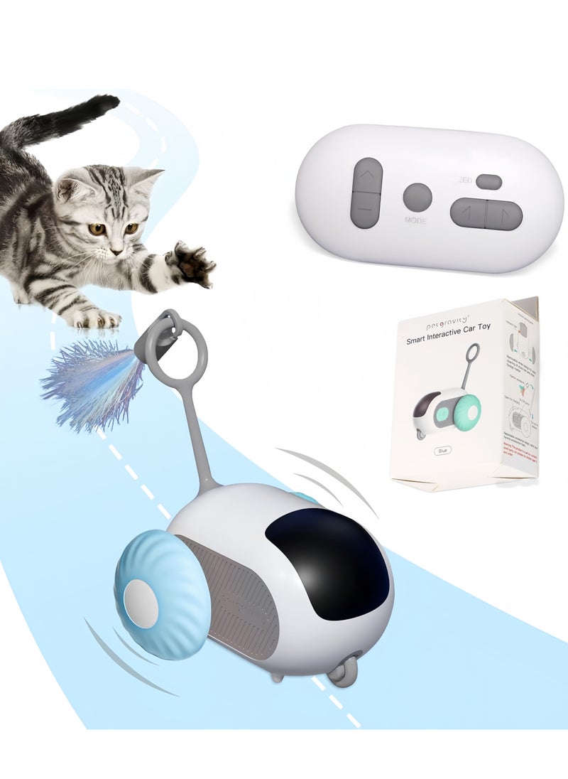 Blue Smart Interactive Cat Toy Car - Smart 360° Rotating Electric Pet Toy with Free Luxe Feather Attachments | Dual Modes (Remote/Automatic), USB Rechargeable, Durable Bite-Resistant Design for Indoor Cats & Kids Long-Lasting Playtime - pzsku/Z20EB6B5BF2083D2E5D15Z/45/_/1739621605/c91c98ed-03dc-49b1-b11c-593af9a80d11